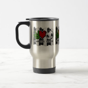 Soccer Peace and Love Travel Mug