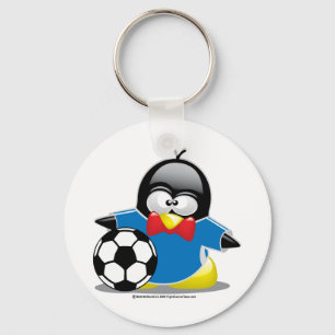 Soccer Penguin Key Ring