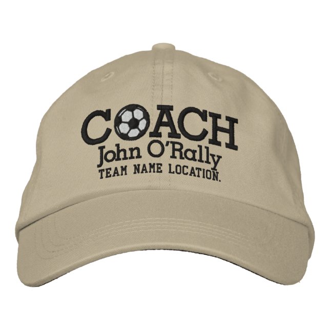 Soccer Personalise Coach Hat Name Team (Front)
