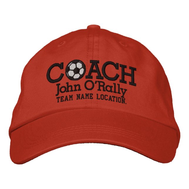 Soccer Personalise Coach Hat Name Team (Front)