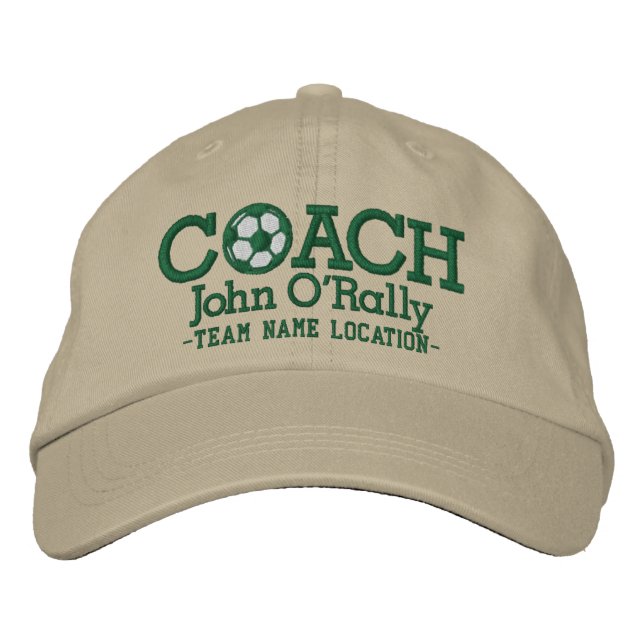 Soccer Personalise Coach Hat Name Team (Front)