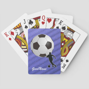 Soccer, personalise with name playing cards