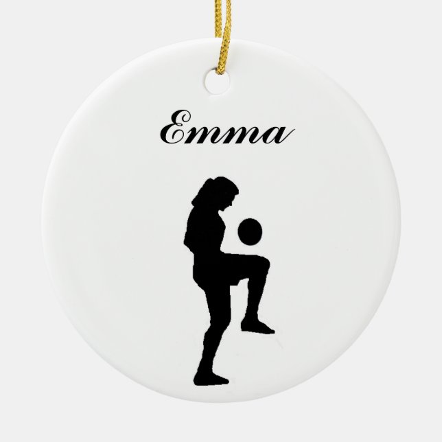 Soccer Personalised Christmas Ornament (female) (Front)