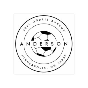 Soccer Personalised Name Sports Rubber Stamp