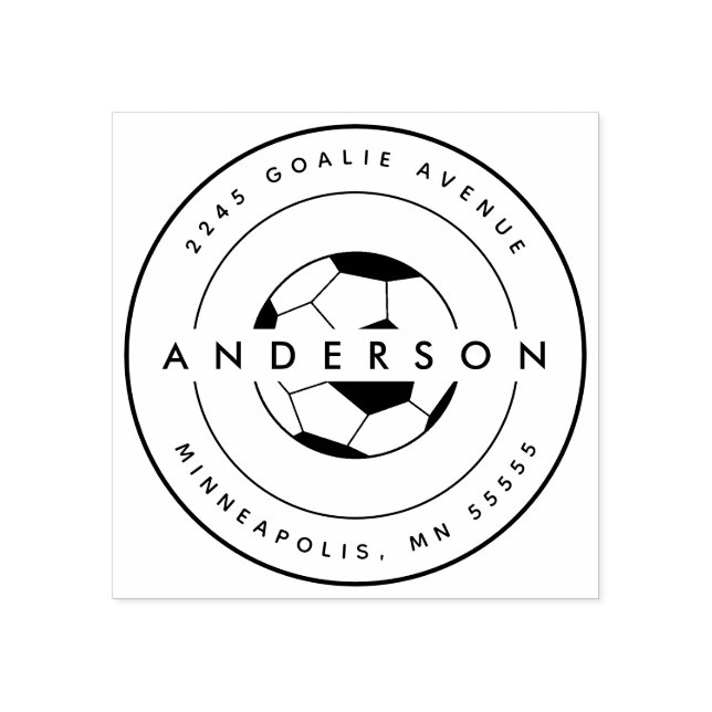Soccer Personalised Name Sports Rubber Stamp (Imprint)