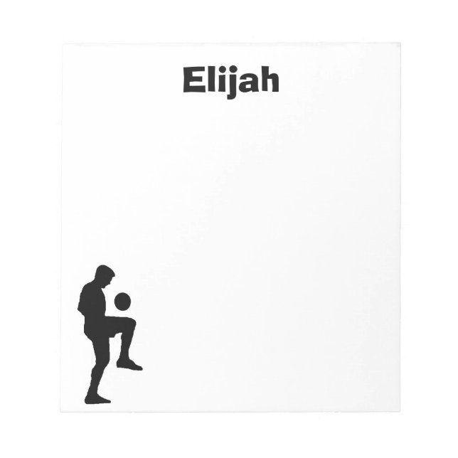 Soccer Personalised Notepad (male) (Front)