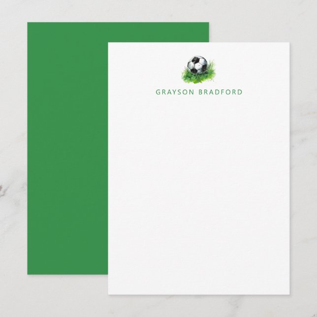 Soccer Personalised Stationery - Football Notes (Front/Back)