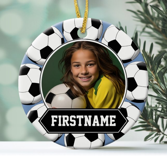 Soccer Photo Ornament for Youth Team Player (Personalized Christmas Photo Ornament)