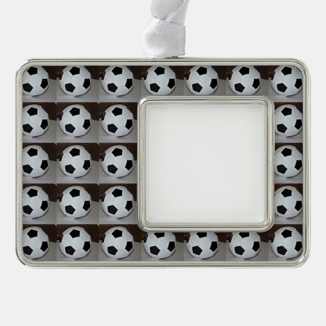 Soccer Photo Silver Plated Framed Ornament (Front)