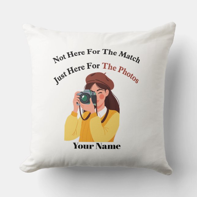 Soccer Photographer Personalised Throw Pillow (Front)