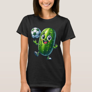 Soccer Pickle Mascot Cute Cartoon Footll Humour T-Shirt