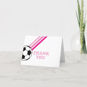 Soccer Pink Stripes Thank You Birthday