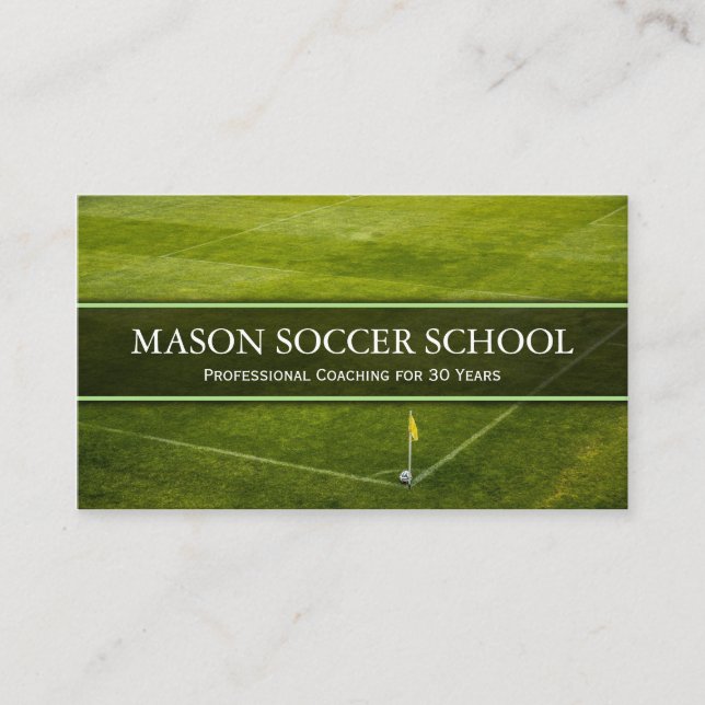 Soccer Pitch - Football School Coach Business Card (Front)