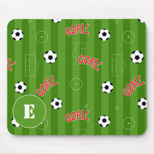 Soccer Pitch Personalised Football Player Mouse Mat (Front)