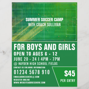 Soccer Pitch, Soccer Camp Advertising Flyer