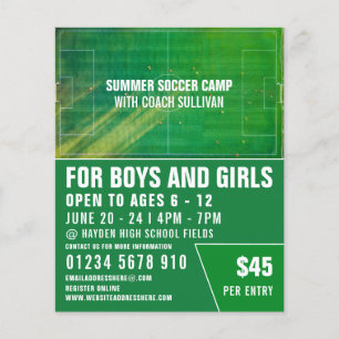 Soccer Pitch, Soccer Camp Advertising Flyer