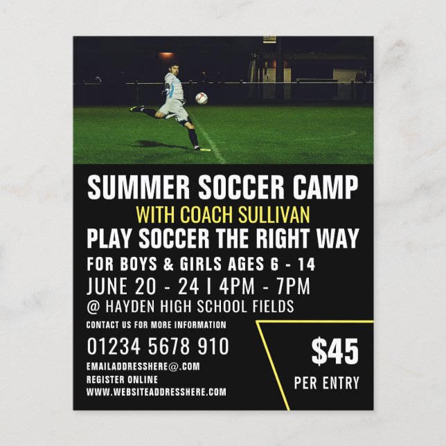 Soccer Pitch, Soccer Camp Advertising Flyer (Front)