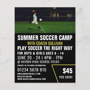 Soccer Pitch, Soccer Camp Advertising Flyer