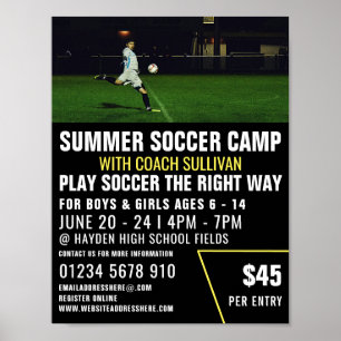 Soccer Pitch, Soccer Camp Advertising Poster