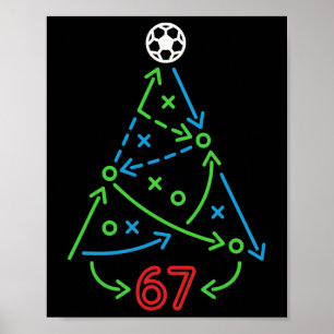 Soccer Play Tree 67 Strategy Funny Sports Diagram Poster