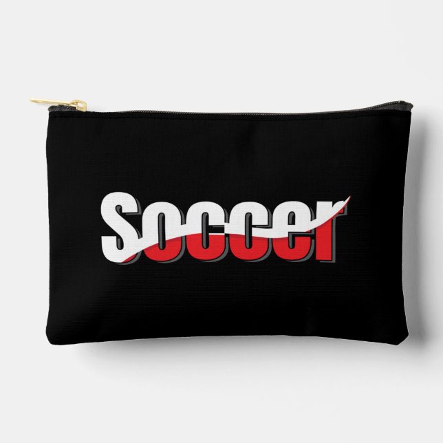 Soccer Player Abstract Swish - Word Art Accessory Pouch (Front)