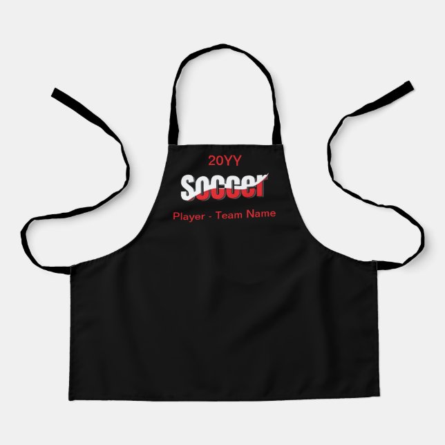 Soccer Player Abstract Swish - Word Art Apron (Front)