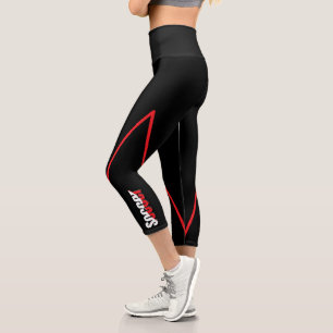 Soccer Player Abstract Swish - Word Art Capri Leggings