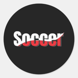 Soccer Player Abstract Swish - Word Art Classic Round Sticker