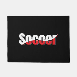 Soccer Player Abstract Swish - Word Art Doormat