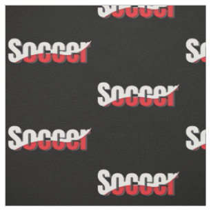 Soccer Player Abstract Swish - Word Art Fabric