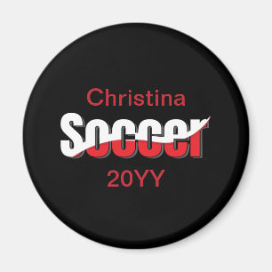 Soccer Player Abstract Swish - Word Art Magnet