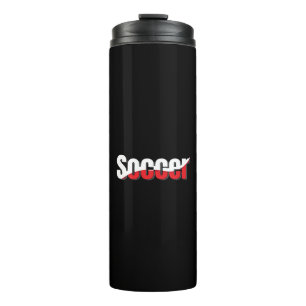 Soccer Player Abstract Swish - Word Art Thermal Tumbler