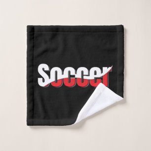 Soccer Player Abstract Swish - Word Art Wash Cloth