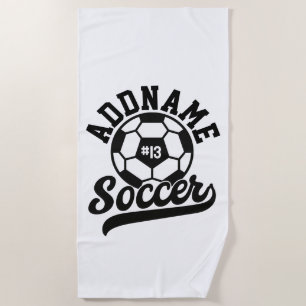 Soccer Player ADD NAME Football Team Personalised Beach Towel