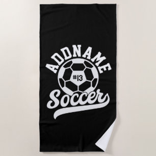 Soccer Player ADD NAME Football Team Personalised Beach Towel