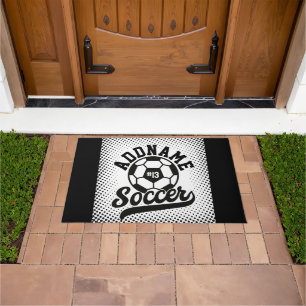 Soccer Player ADD NAME Football Team Personalised Doormat