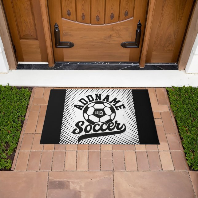 Soccer Player ADD NAME Football Team Personalised Doormat (Outdoor)