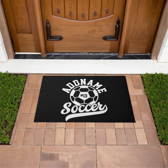 Soccer Player ADD NAME Football Team Personalised Doormat (Outdoor)