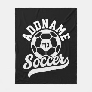 Soccer Player ADD NAME Football Team Personalised Fleece Blanket