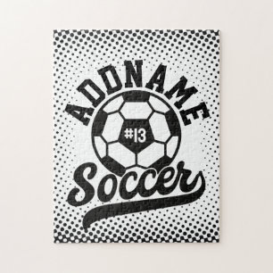 Soccer Player ADD NAME Football Team Personalised Jigsaw Puzzle