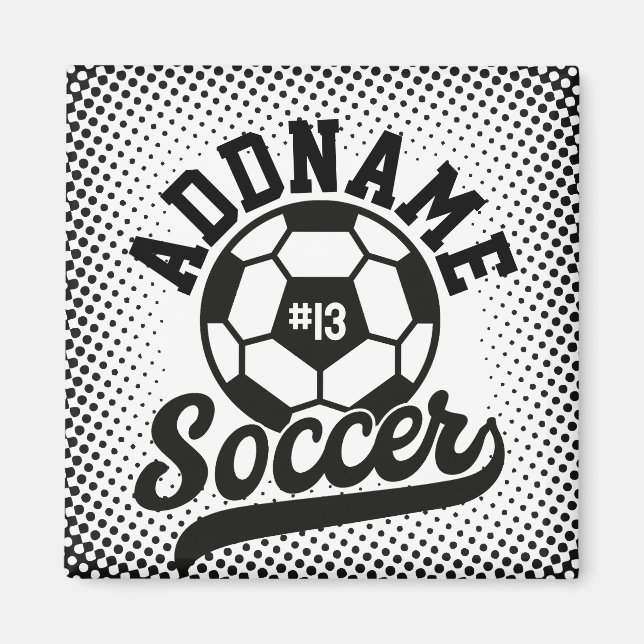 Soccer Player ADD NAME Football Team Personalised Magnet (Front)