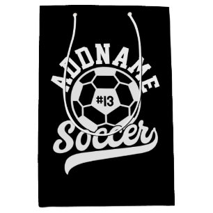 Soccer Player ADD NAME Football Team Personalised Medium Gift Bag