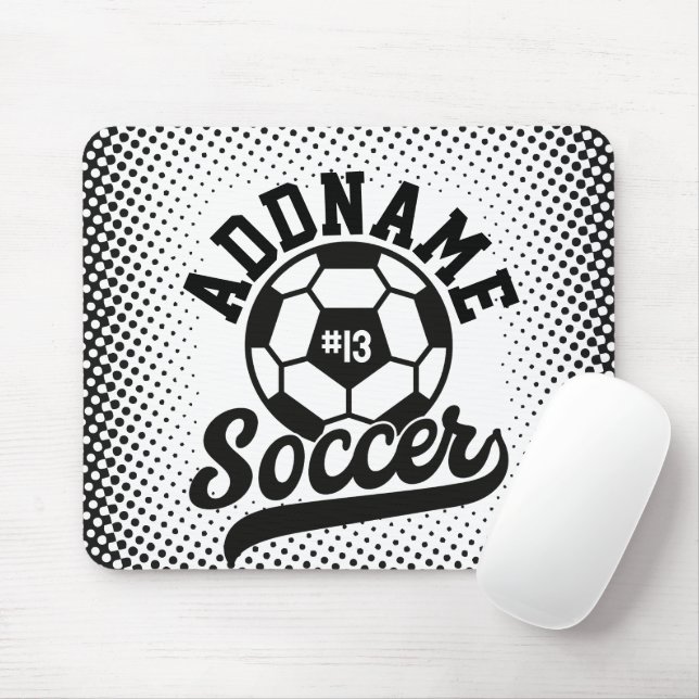 Soccer Player ADD NAME Football Team Personalised Mouse Mat (With Mouse)