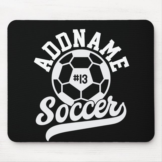 Soccer Player ADD NAME Football Team Personalised Mouse Mat (Front)