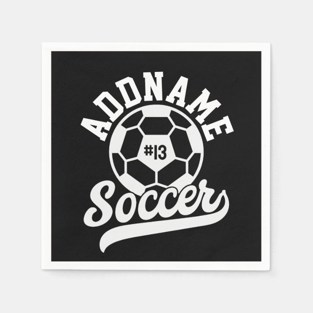 Soccer Player ADD NAME Football Team Personalised Napkin (Front)