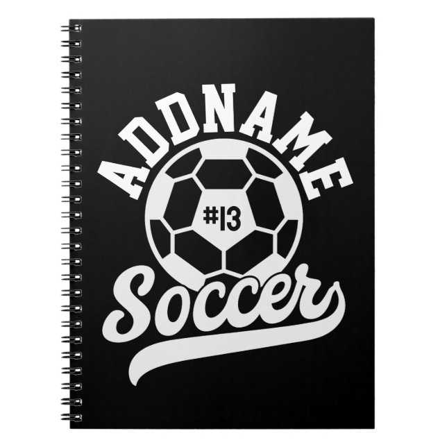 Soccer Player ADD NAME Football Team Personalised Notebook (Front)