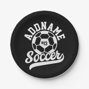 Soccer Player ADD NAME Football Team Personalised Paper Plate
