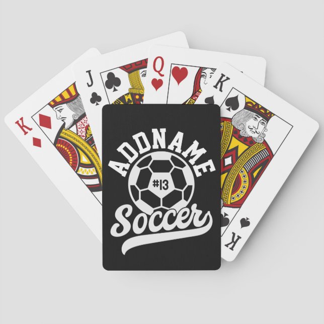 Soccer Player ADD NAME Football Team Personalised Playing Cards (Back)