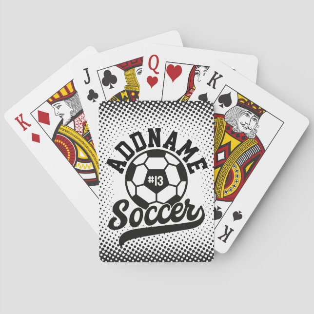 Soccer Player ADD NAME Football Team Personalised Playing Cards (Back)