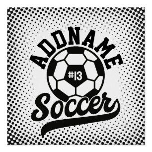 Soccer Player ADD NAME Football Team Personalised Poster